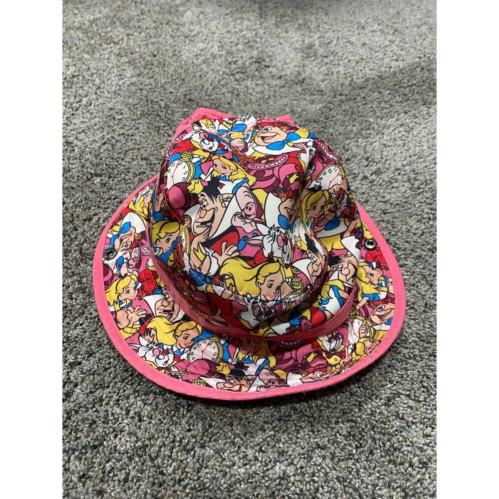 Bucket Hat Kids Alice in Wonderland Tokyo Disney Resort Pink 54cm Excellent